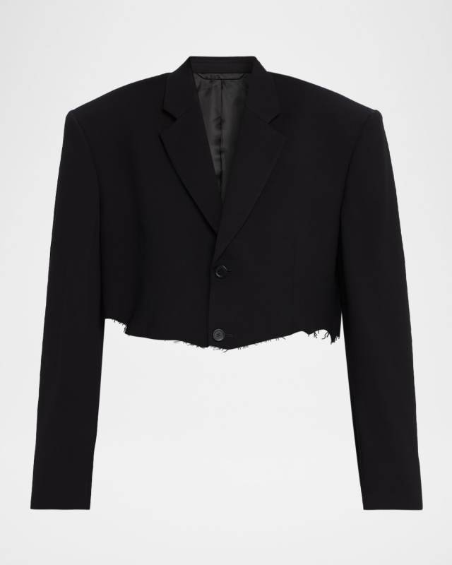 Cut-Off Single-Breasted Jacket